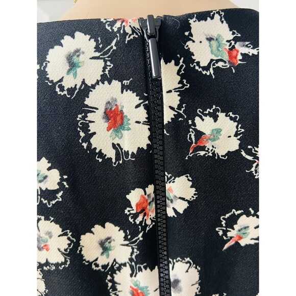 Zara Woman Black Floral Mini Dress Size Medium Career Party Office - Picture 6 of 9